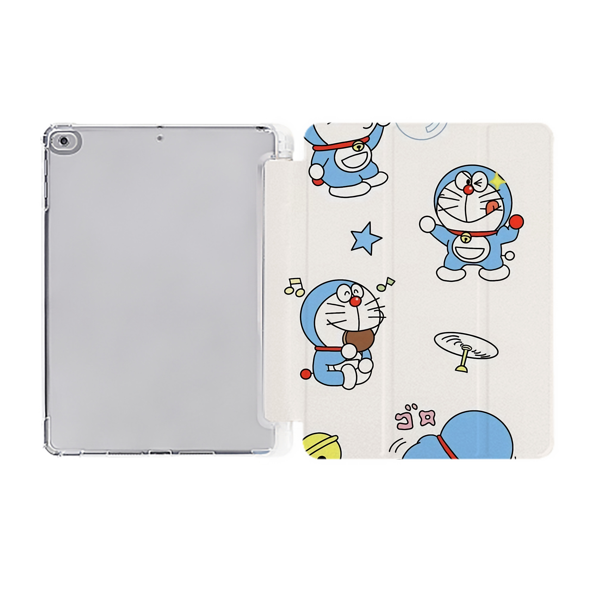 （画像用） ドラえもん Doraemon IPad ケース ペン収納付き 三つ折りスタンド PUレザー×シリコン 対応機種9.5/10.5/10.9インチ